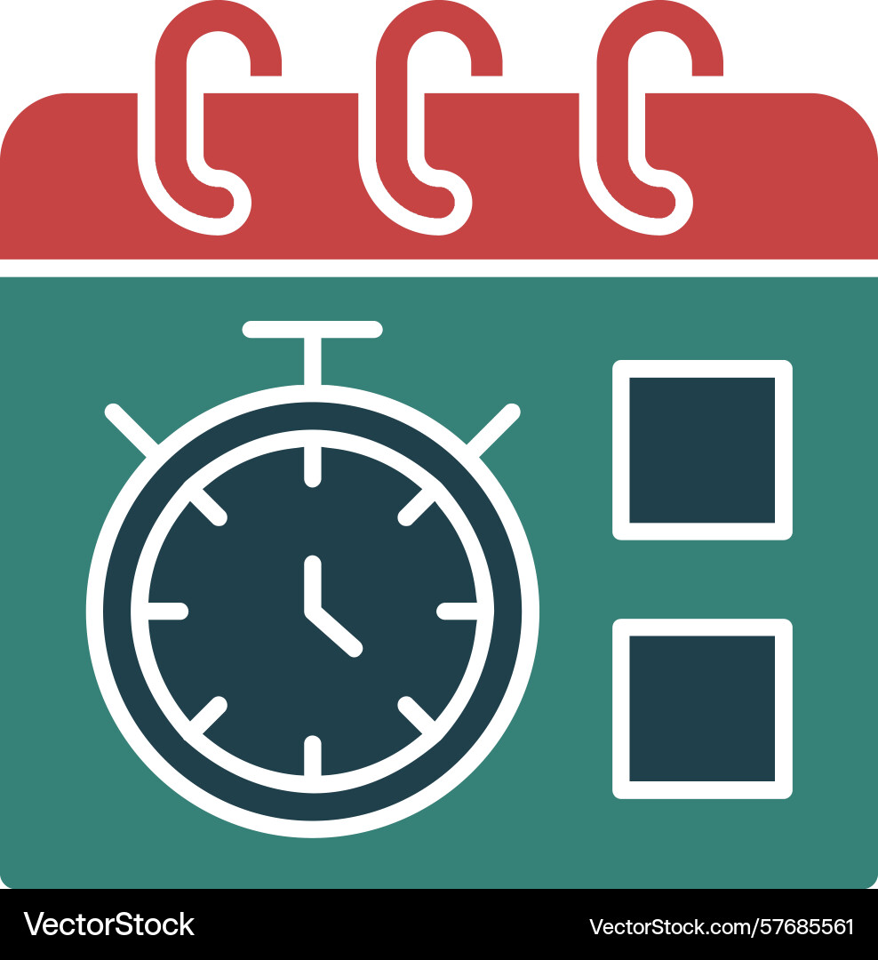 Timeblock glyph multi color icon Vector Image