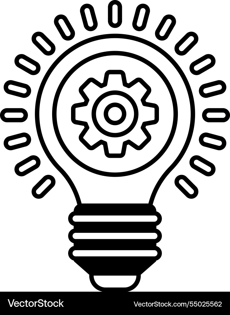A light bulb with gear inside Royalty Free Vector Image