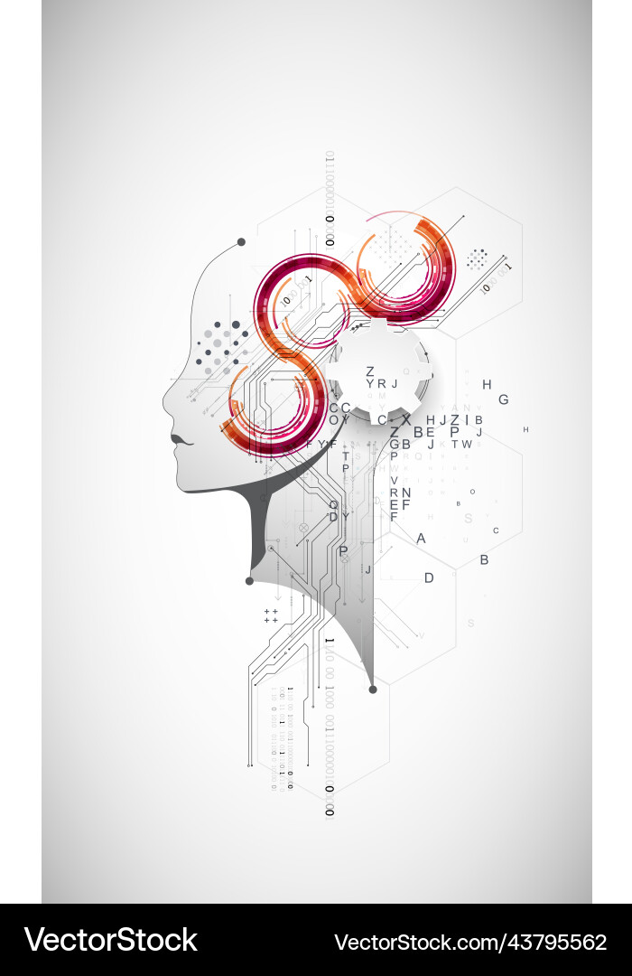 Artificial intelligence technical background Artificial intelligence technical background vector image