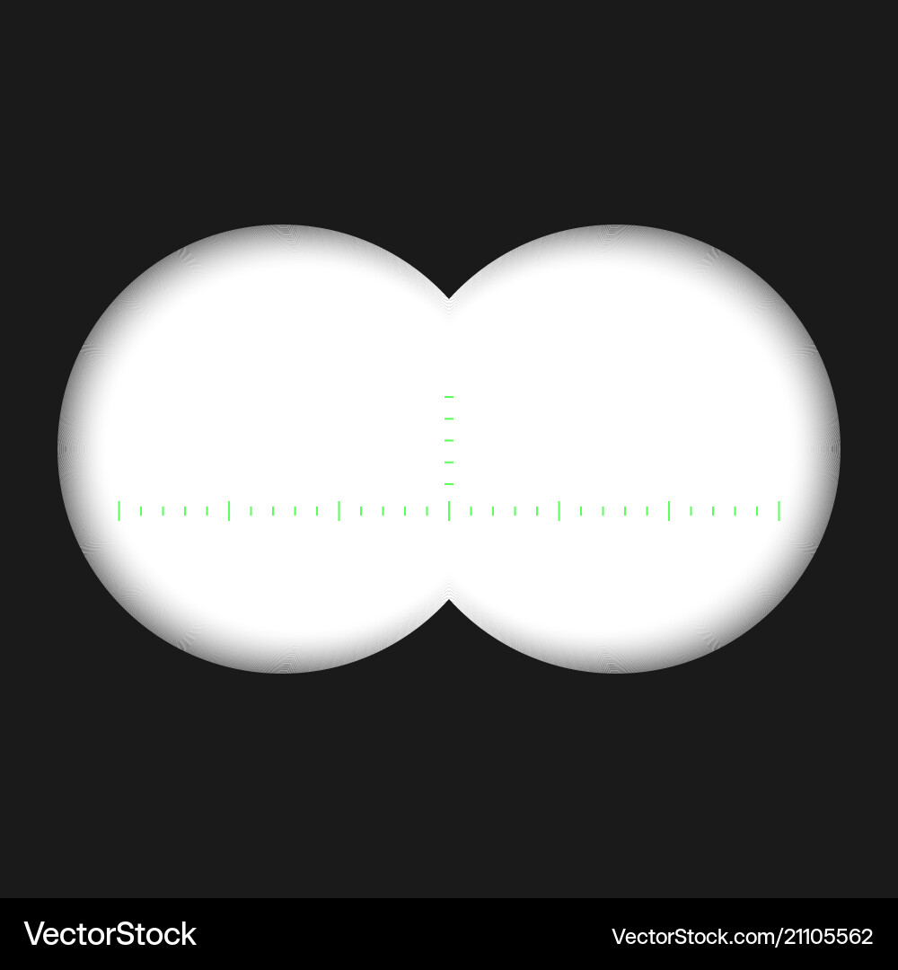 Binocular View with Measurement Marks Vector Image