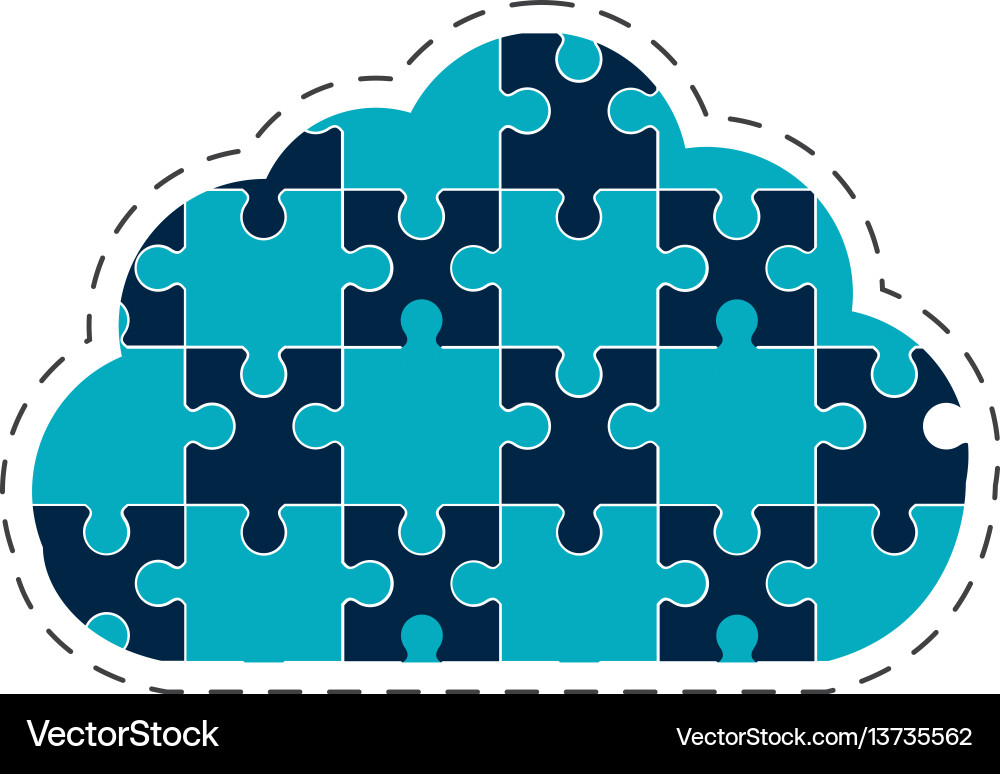 Cloud puzzle solution image Vector Image