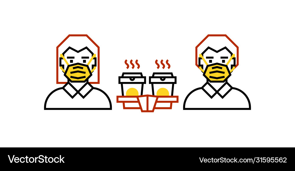 Coffee to go and quarantine Coffee to go and quarantine vector image