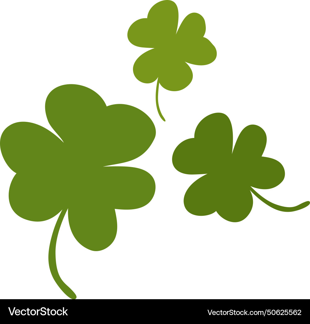 Cute clover leaf flat design Royalty Free Vector Image