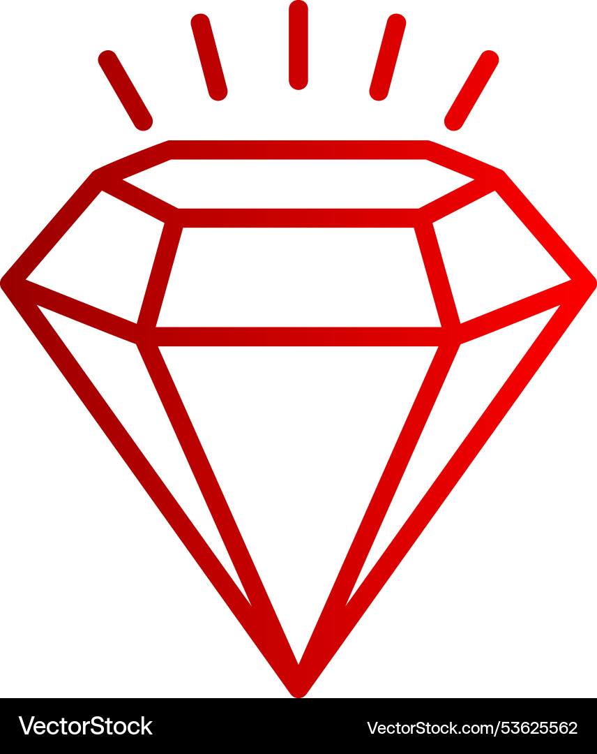 Daimond line gradient icon Vector Image