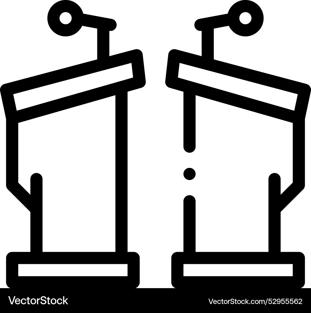 Debate icon thin linear style design isolated Debate icon thin linear style design isolated vector image