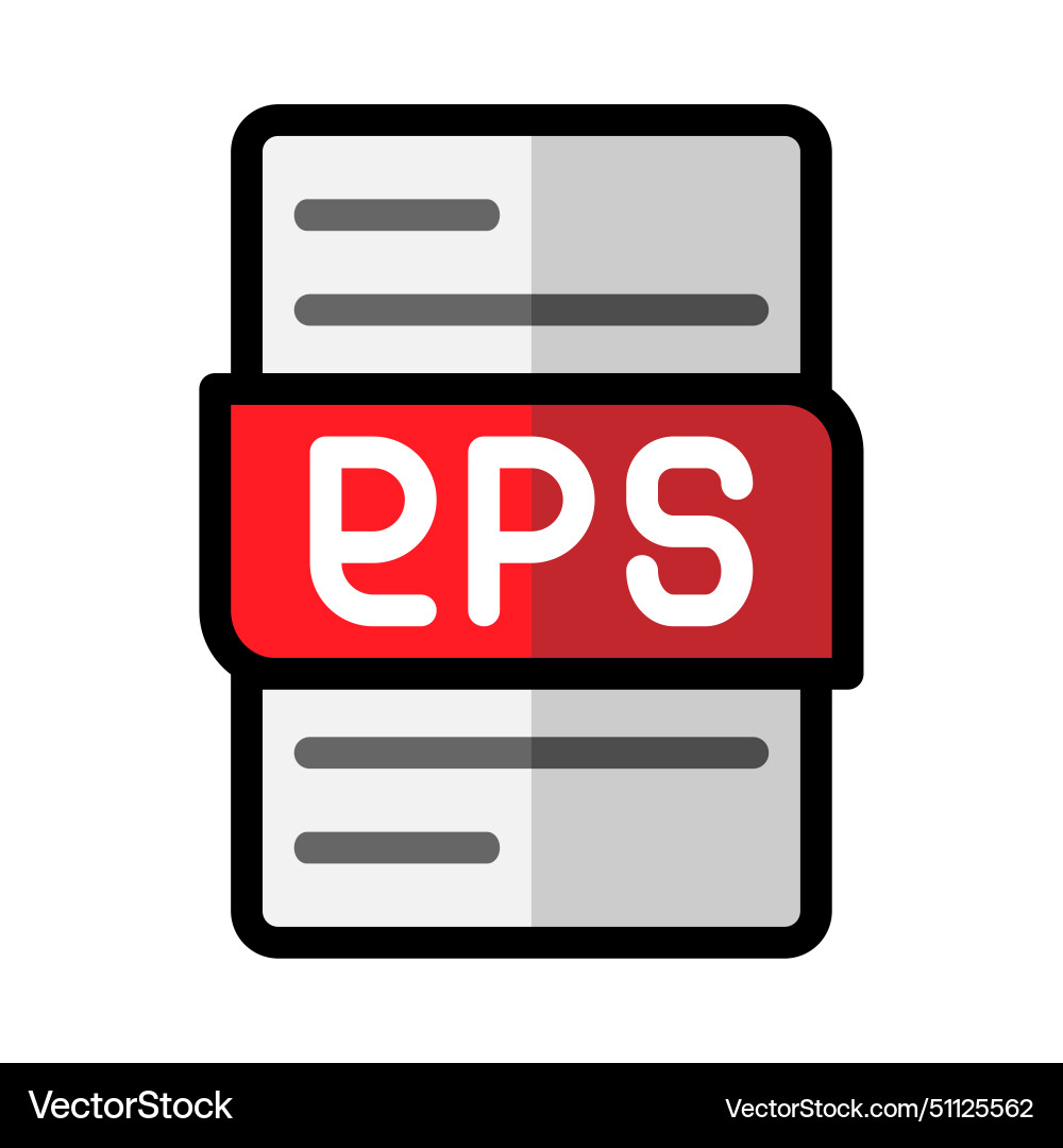 Eps file type flat icons document files format Vector Image
