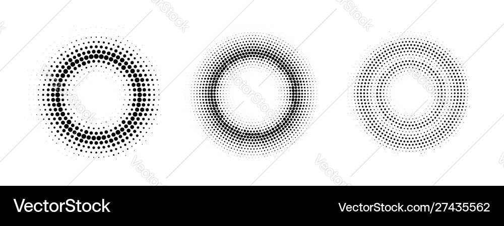 Halftone round frames abstract dotted Royalty Free Vector