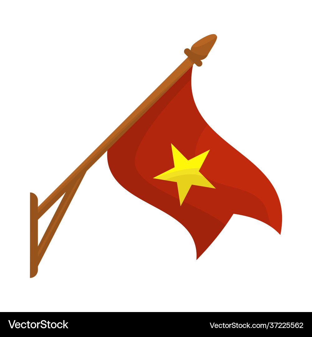 Isolated object flag and red symbol set Vector Image