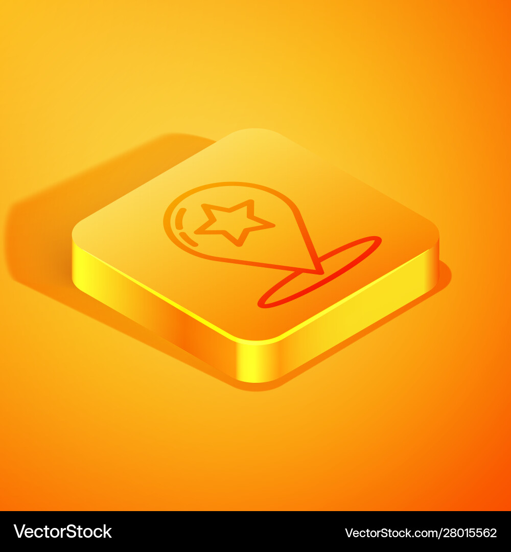 Isometric line map pointer with star icon isolated Isometric line map pointer with star icon isolated Vector Image