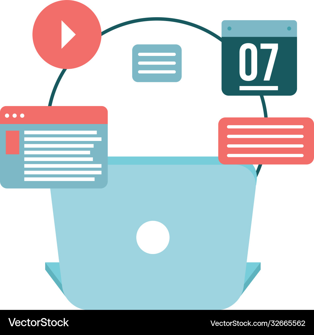 Laptop computer with media player technology Laptop computer with media player technology Vector Image