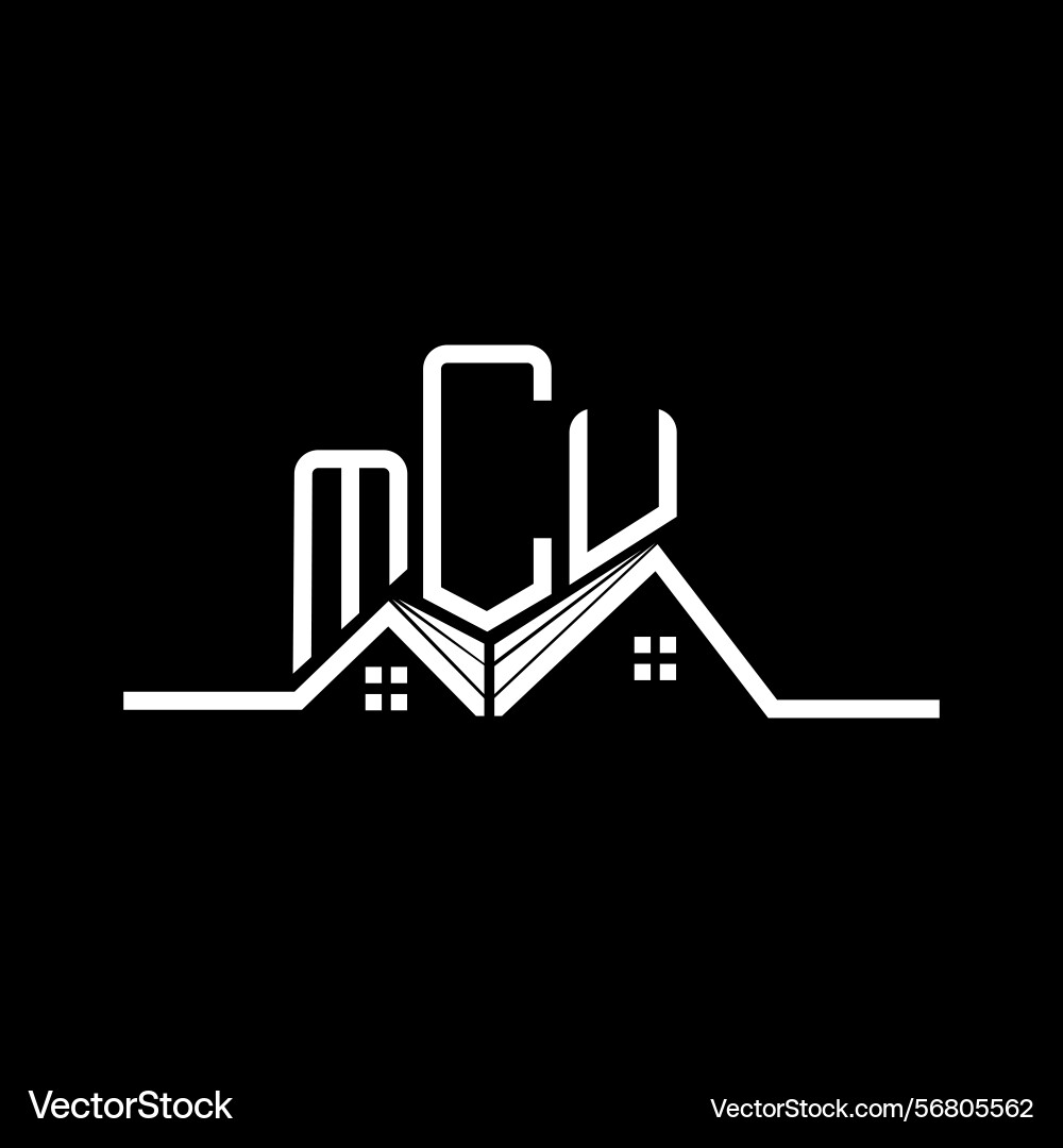 Mcu real state logo design simple and modern Vector Image