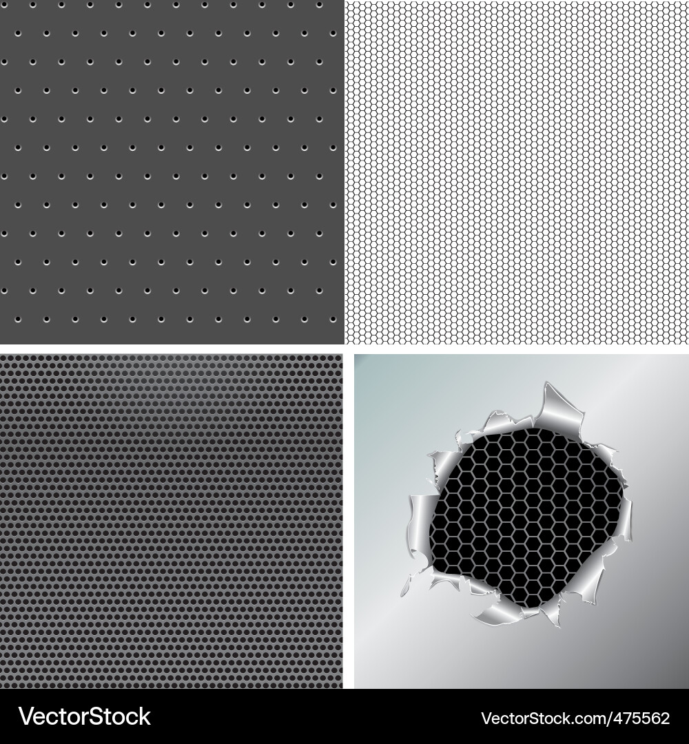 Metallic Hexagon Grid Background vector image