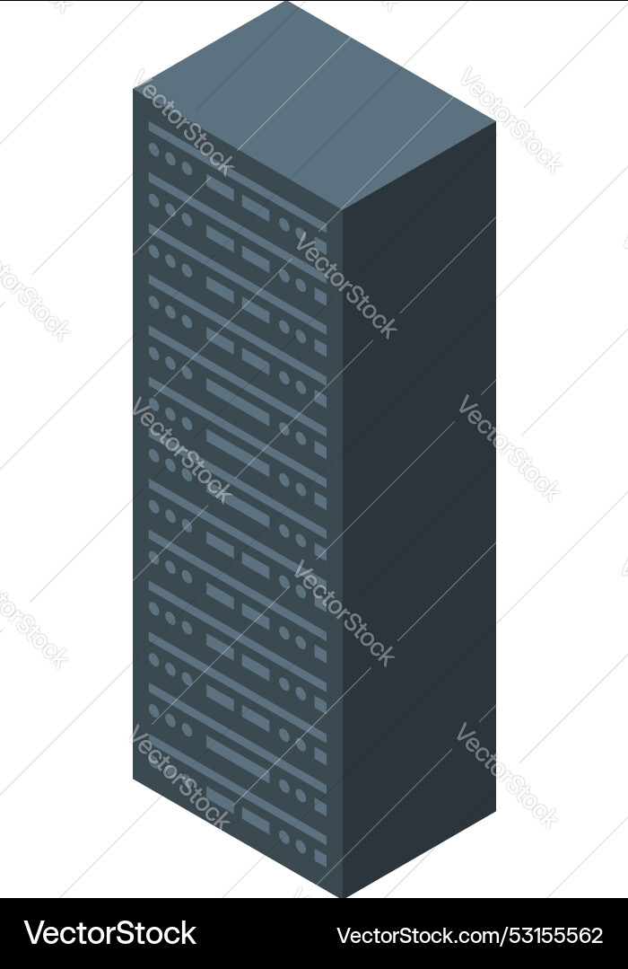 Modern server unit hosting big data storing Vector Image