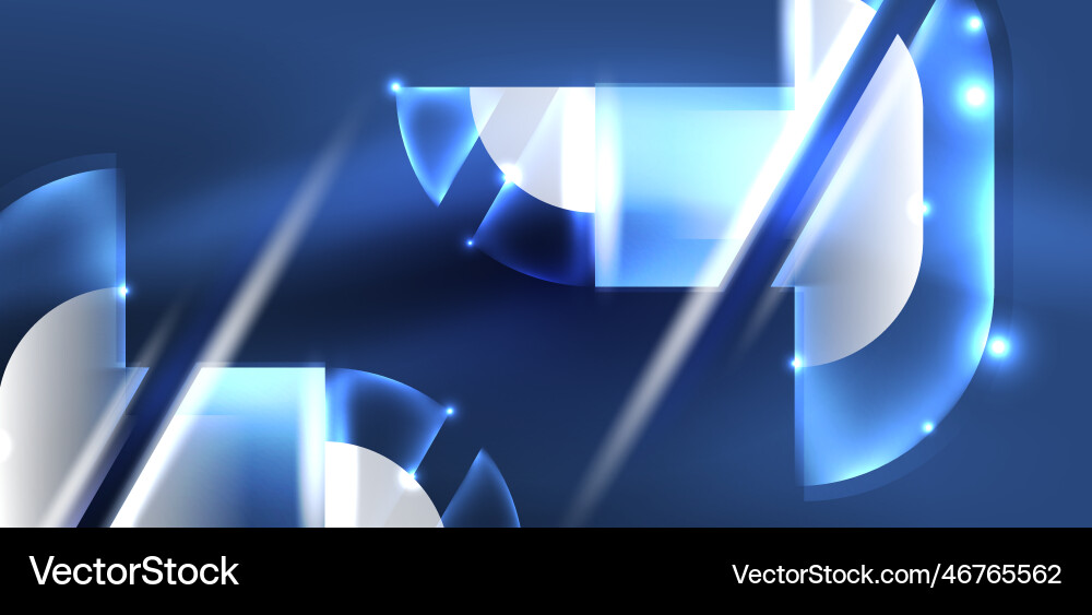 Neon round shapes lines and triangle elements hi Neon round shapes lines and triangle elements hi Vector Image