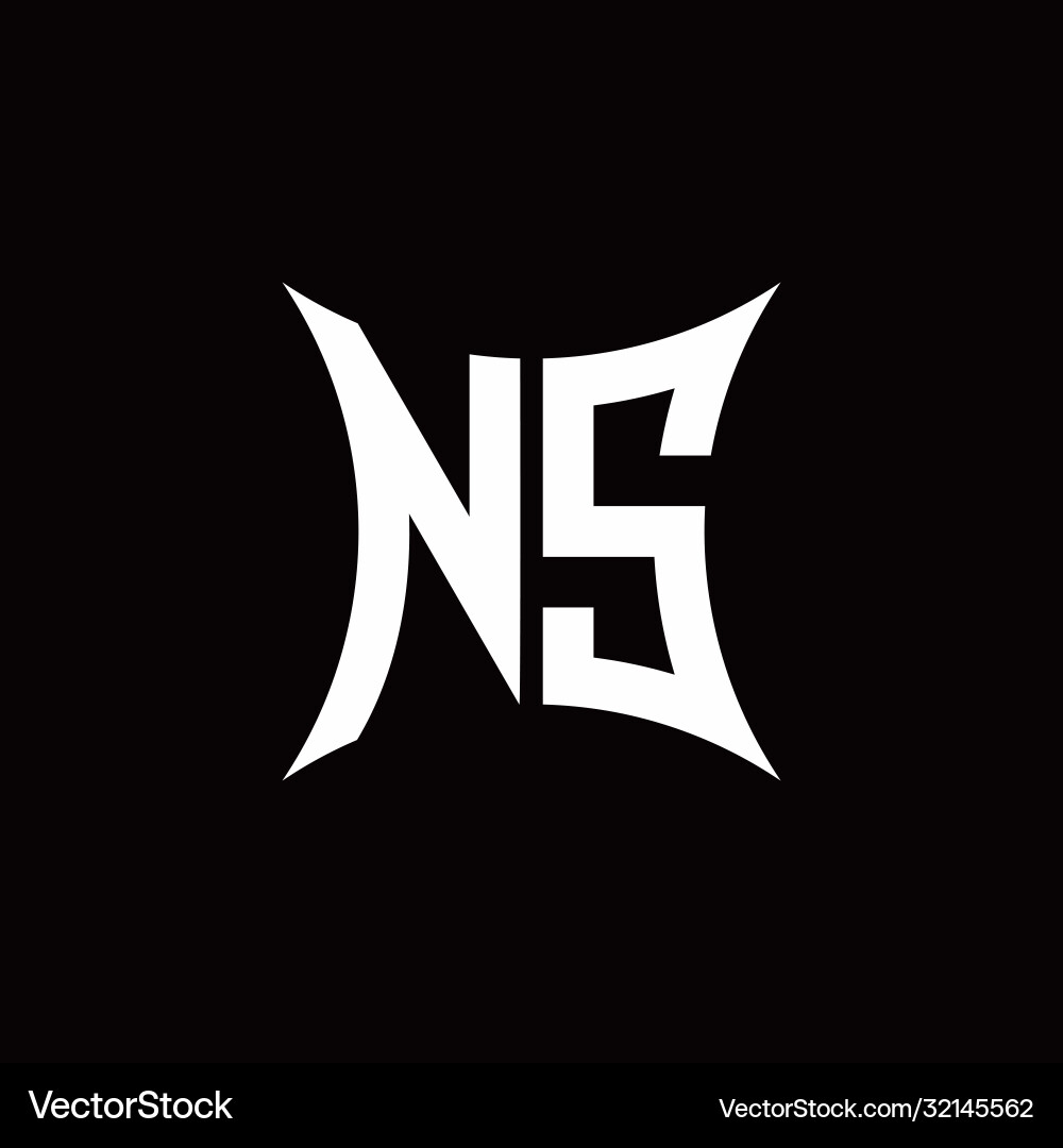 Ns monogram logo with sharped shape design Ns monogram logo with sharped shape design vector image