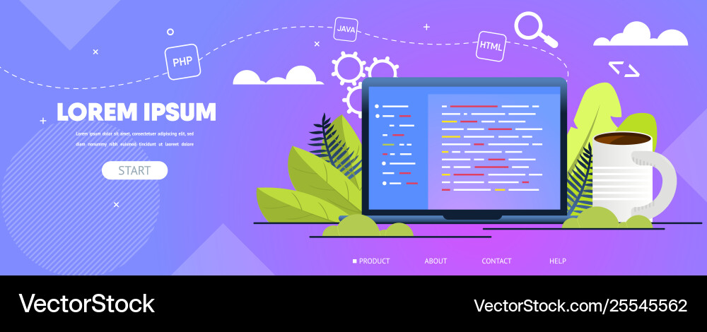 Programming web developing company website Vector Image