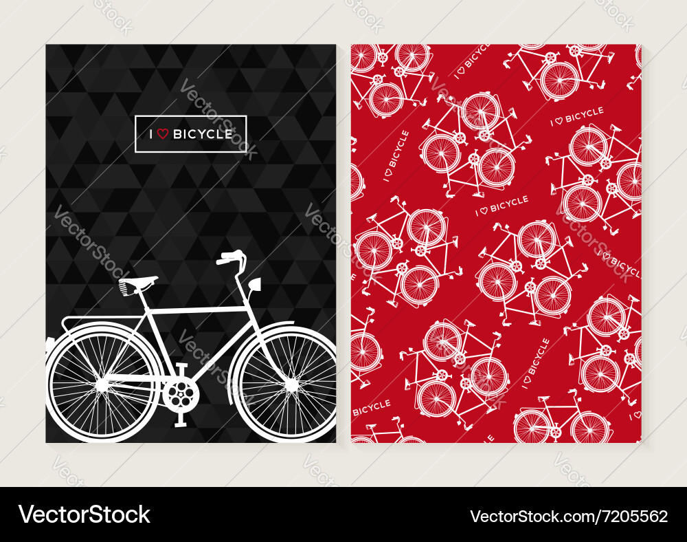 Retro Bicycle Pattern Set vector image