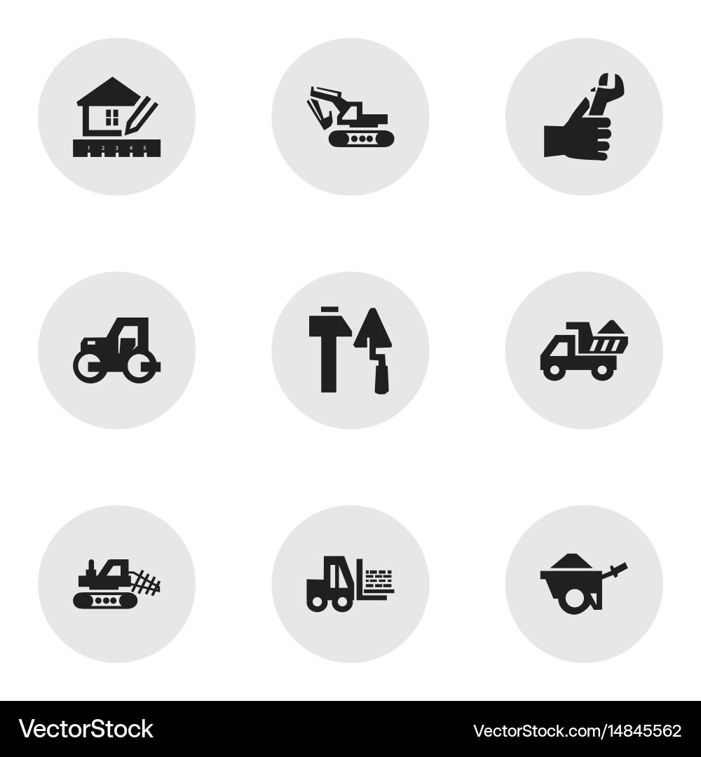 Set of 9 editable structure icons includes Vector Image