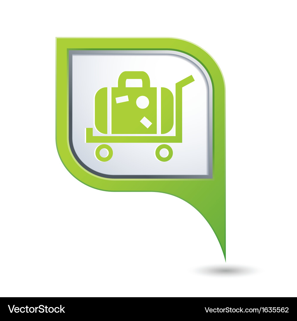 Suitcase on wheelbarrow map pointer Vector Image