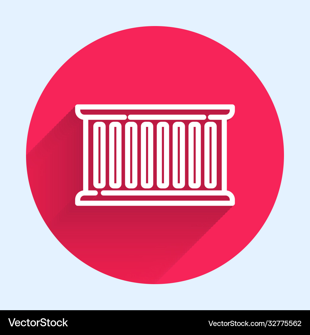 White line container icon isolated with long Vector Image