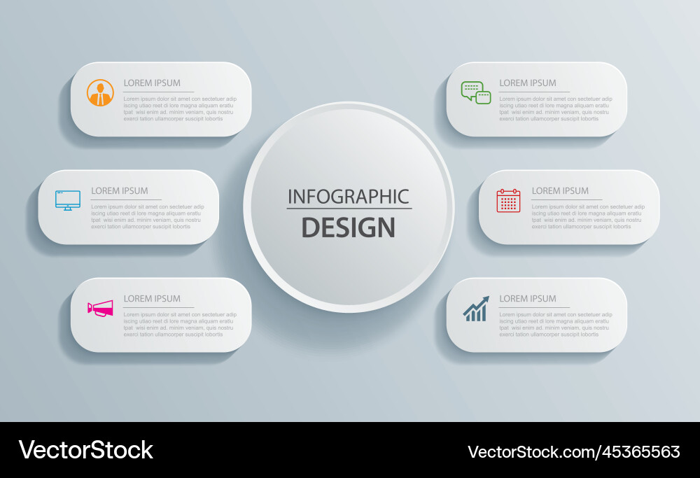 6 data infographics tab paper index template 6 data infographics tab paper index template vector image