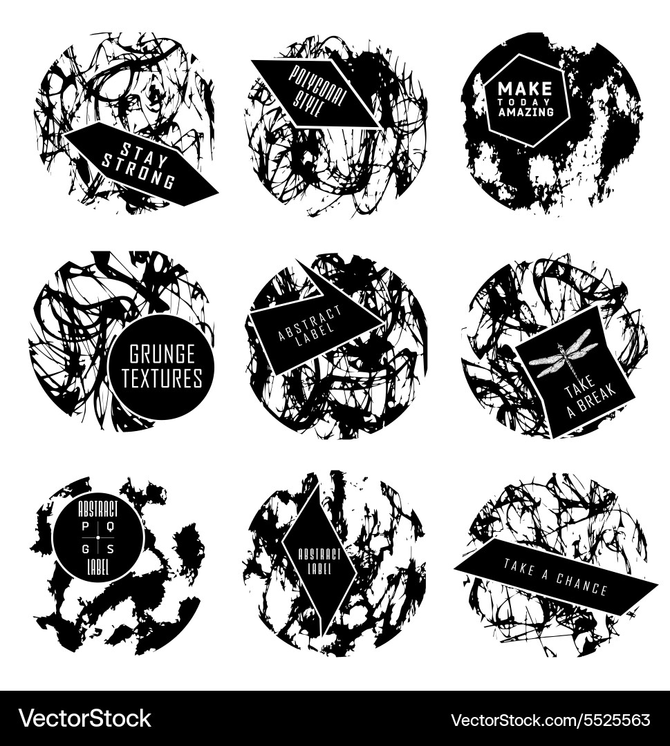 Abstract set of blobs splash labels Vector Image