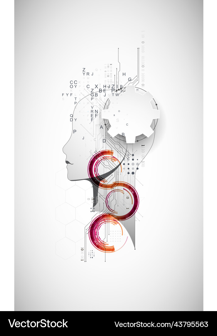 Artificial intelligence technical background Artificial intelligence technical background vector image