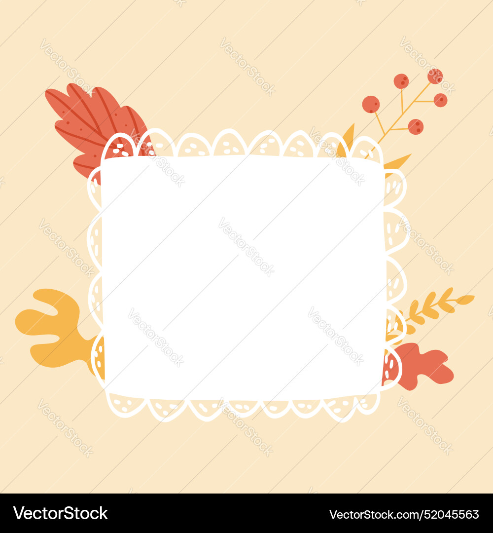 Autumn simple background with frame banner vector image