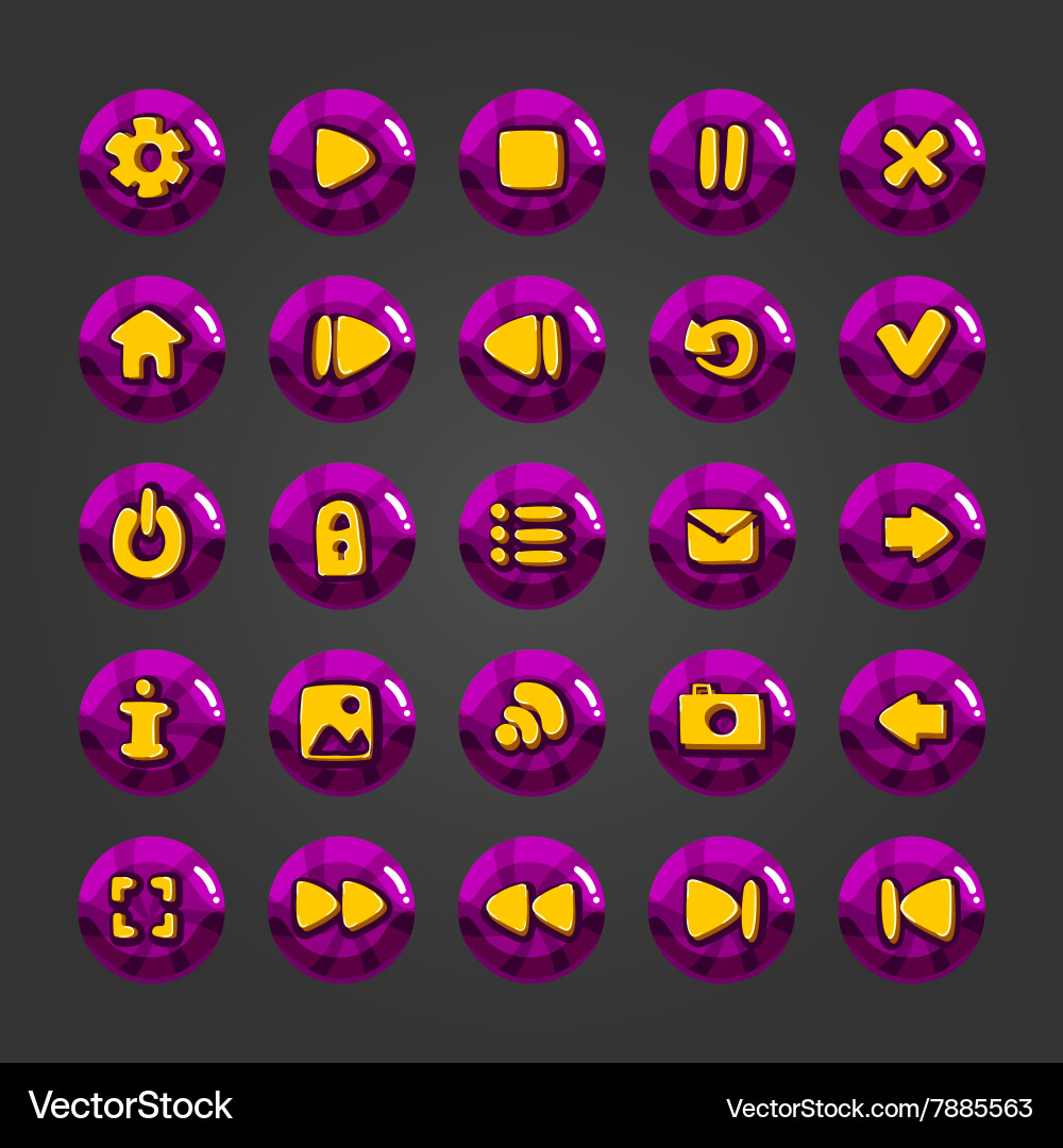 Big set of button for game design-8 Vector Image