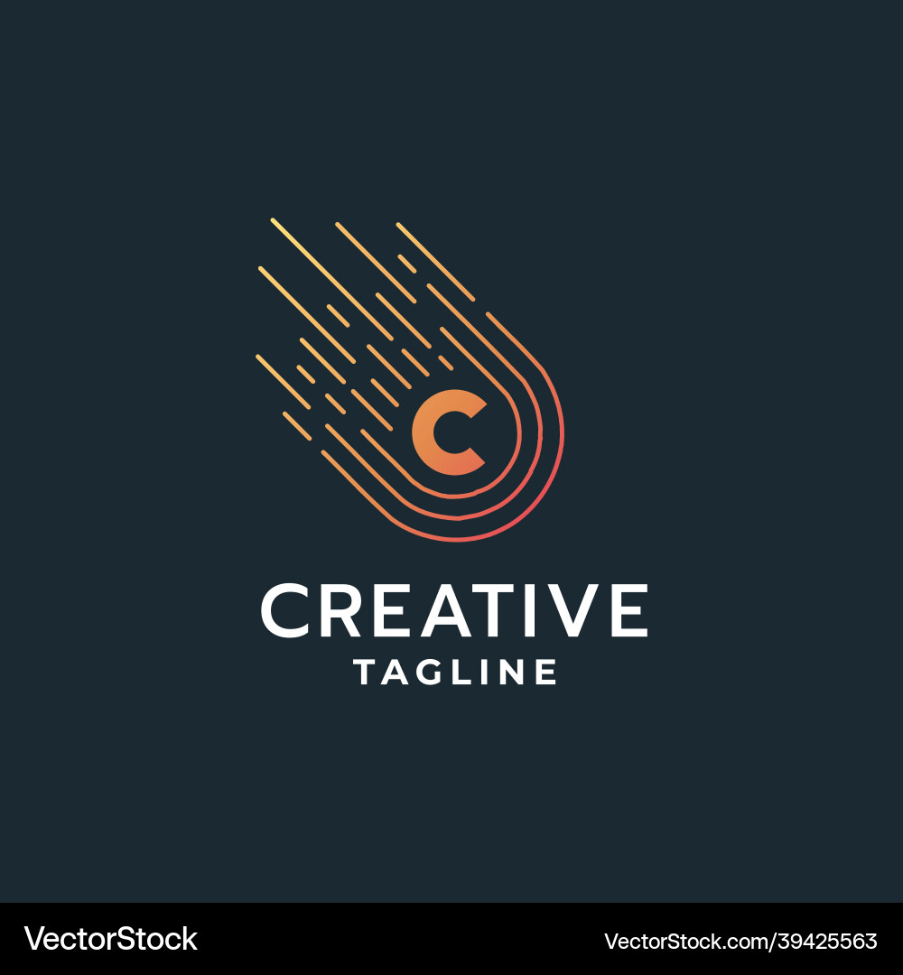 Letter c technology logo Royalty Free Vector Image