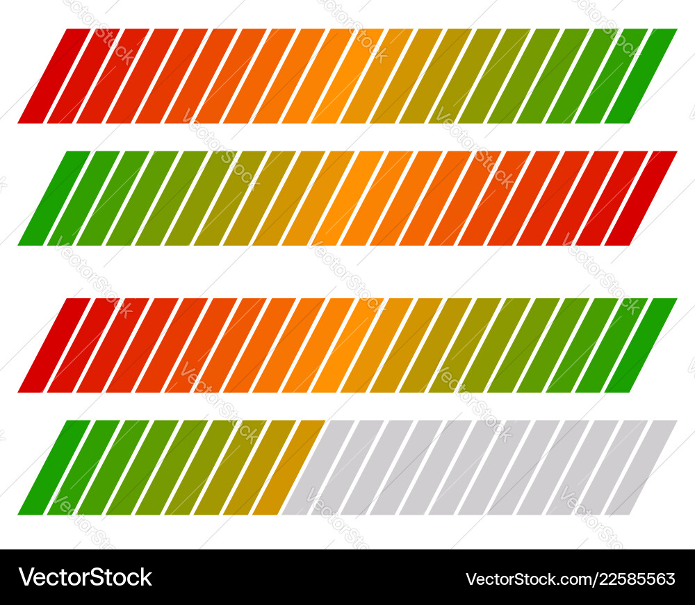 Loading bar progress-level indicator with color Vector Image
