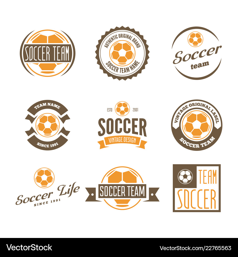 Set of football or soccer club logo Set of football or soccer club logo vector image