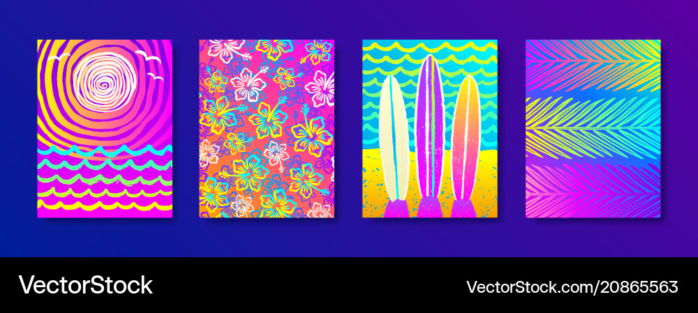 Set of summer holidays and vacation background Set of summer holidays and vacation background vector image