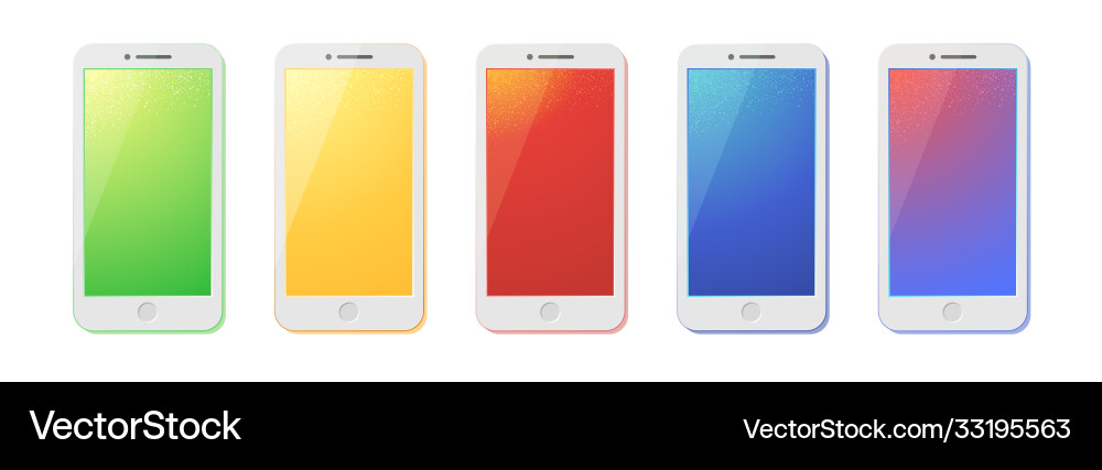 Smartphone display mockups collection Smartphone display mockups collection Vector Image