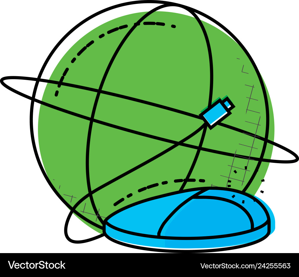 Sphere browser with mouse device Vector Image