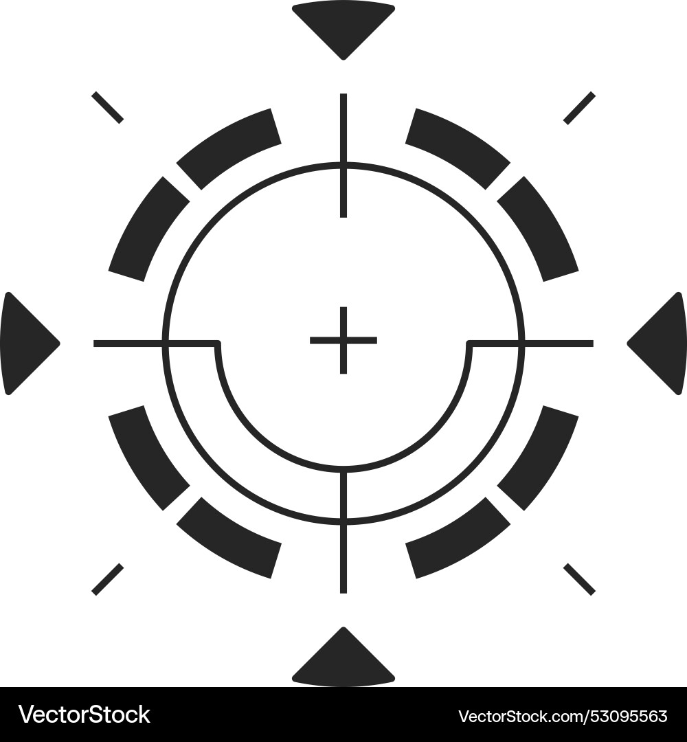 Tech aiming control game screen interface element vector image