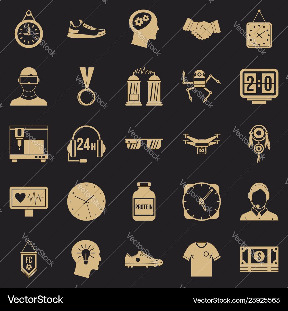 Ticker icons set simple style Ticker icons set simple style vector image