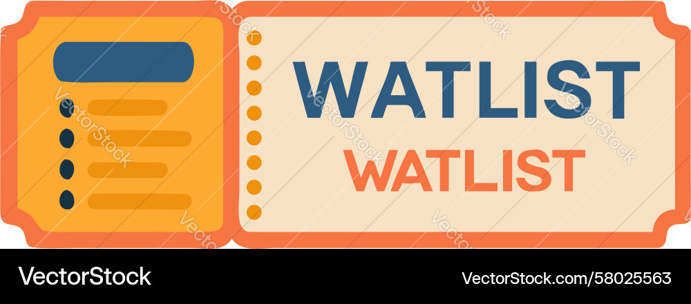 Waitlist Ticket Icon - Queue Status Vector Image