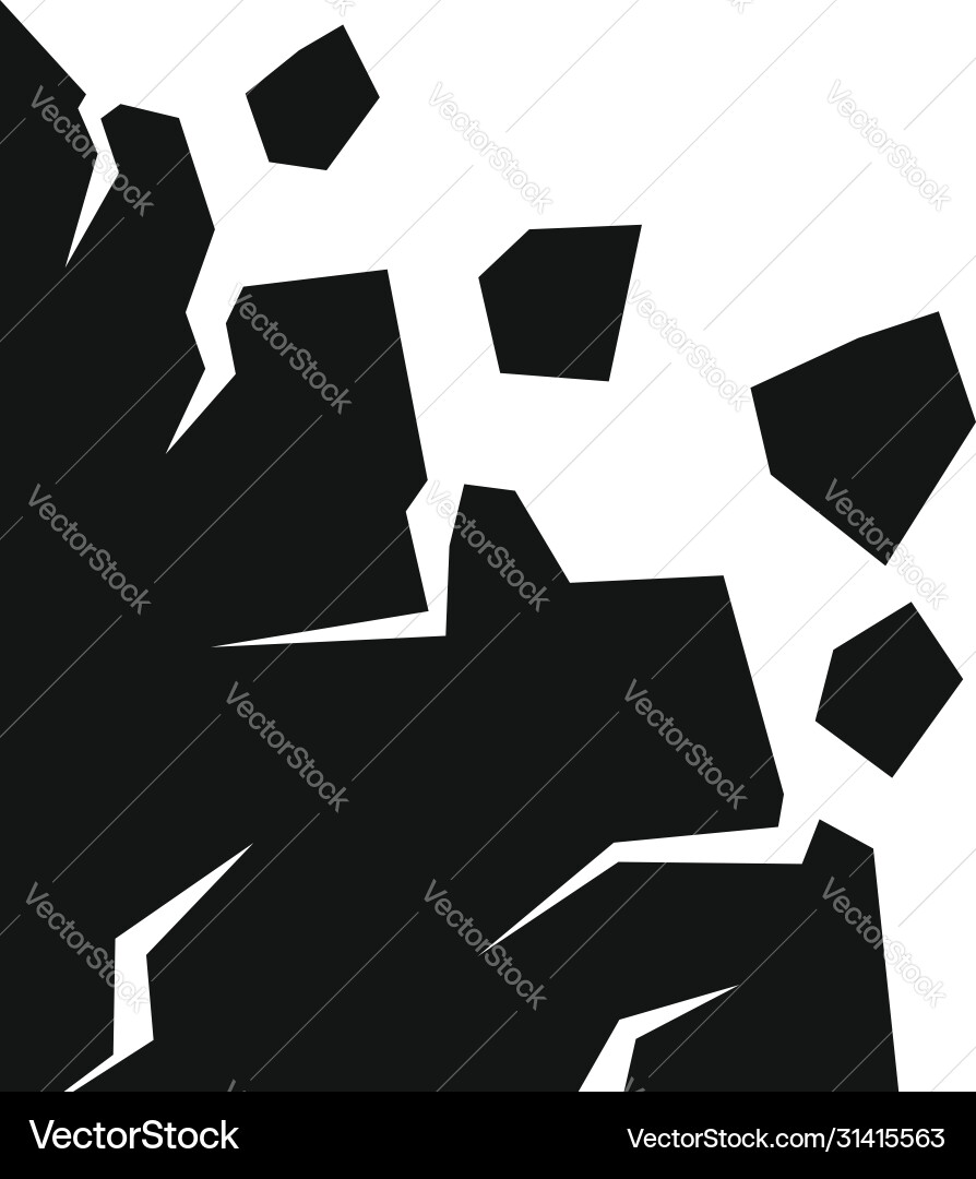 Warning landslide icon simple style Warning landslide icon simple style vector image