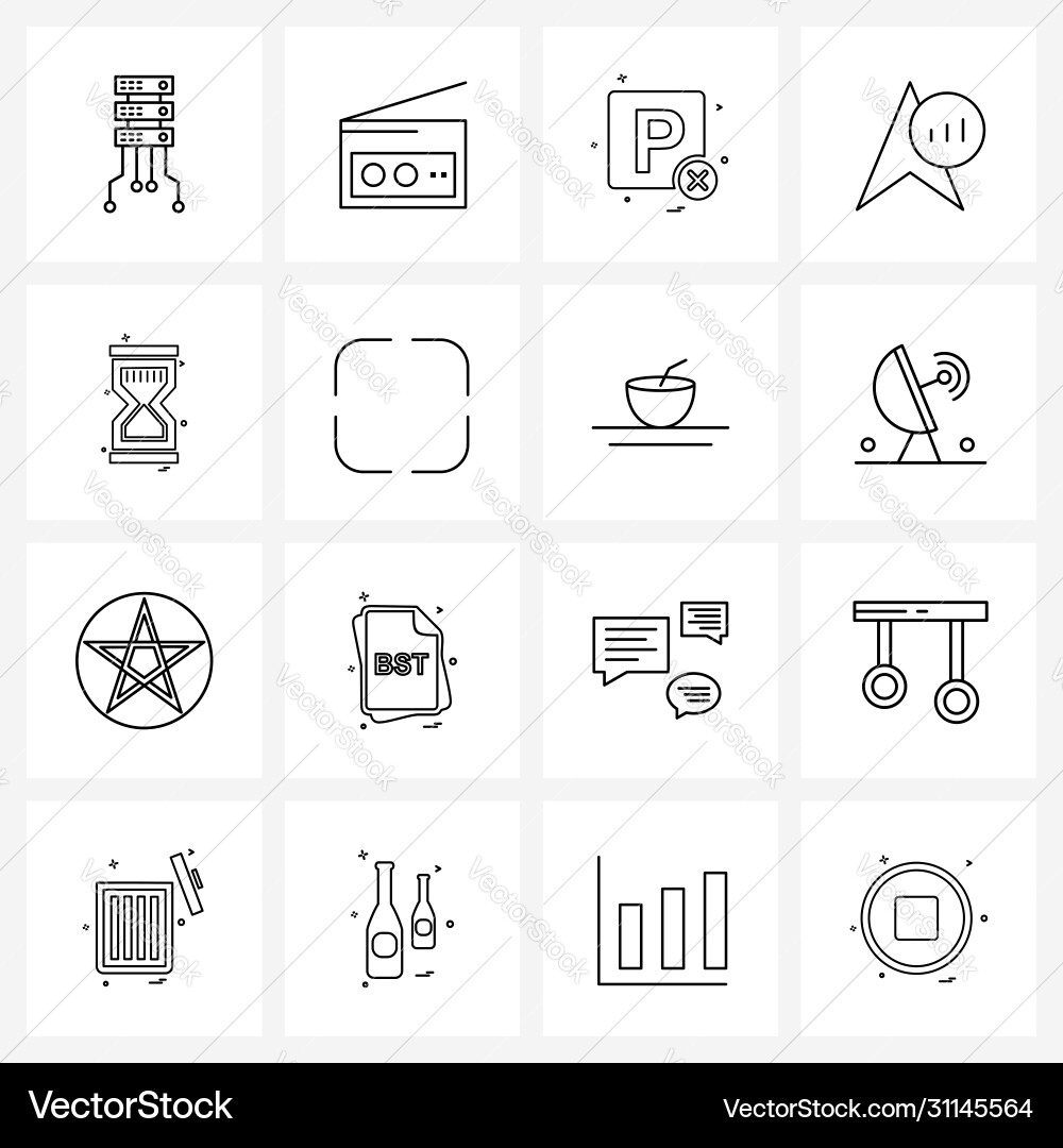 16 universal line icons for web and mobile Vector Image