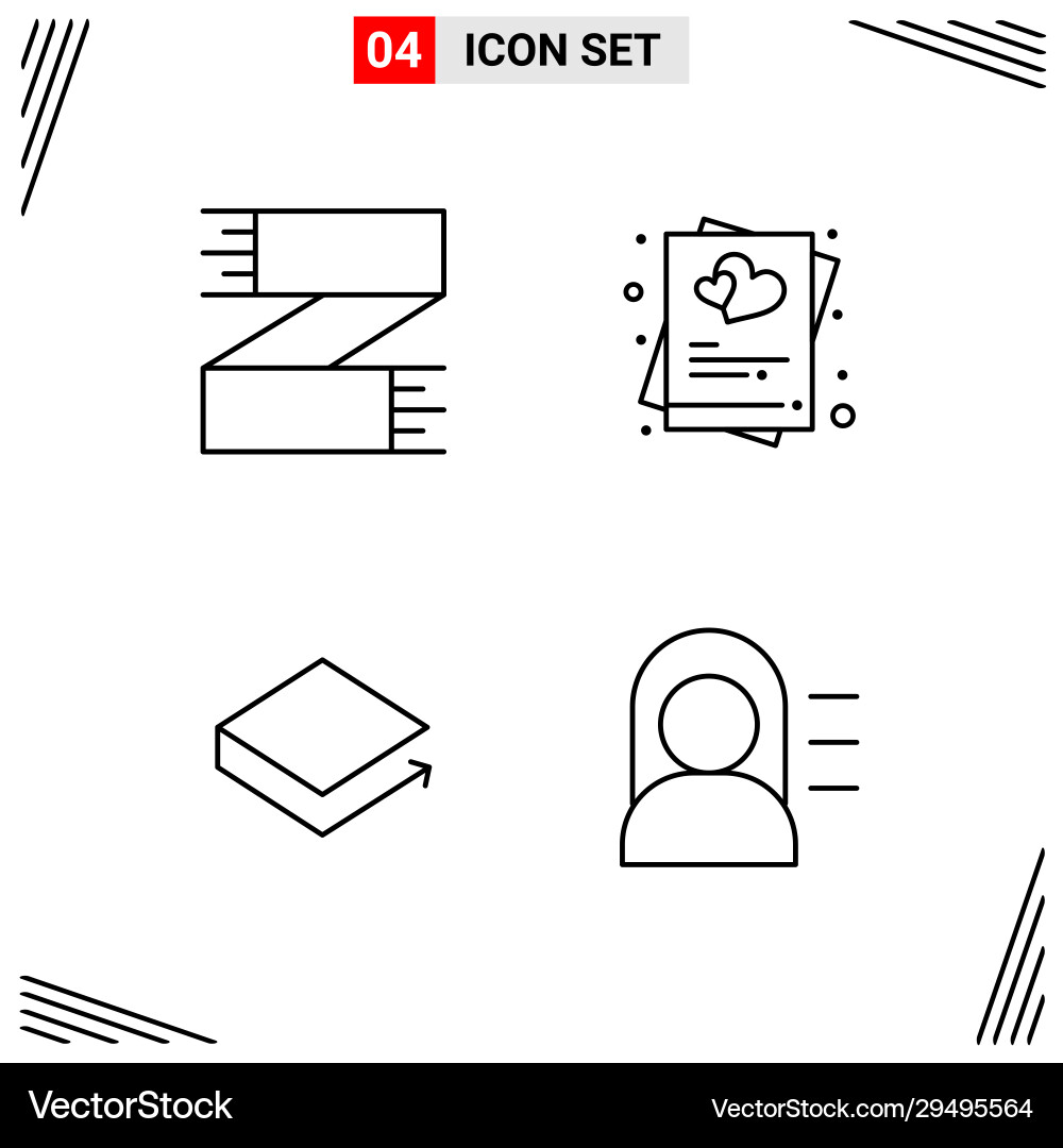 4 icons line style grid based creative outline 4 icons line style grid based creative outline Vector Image