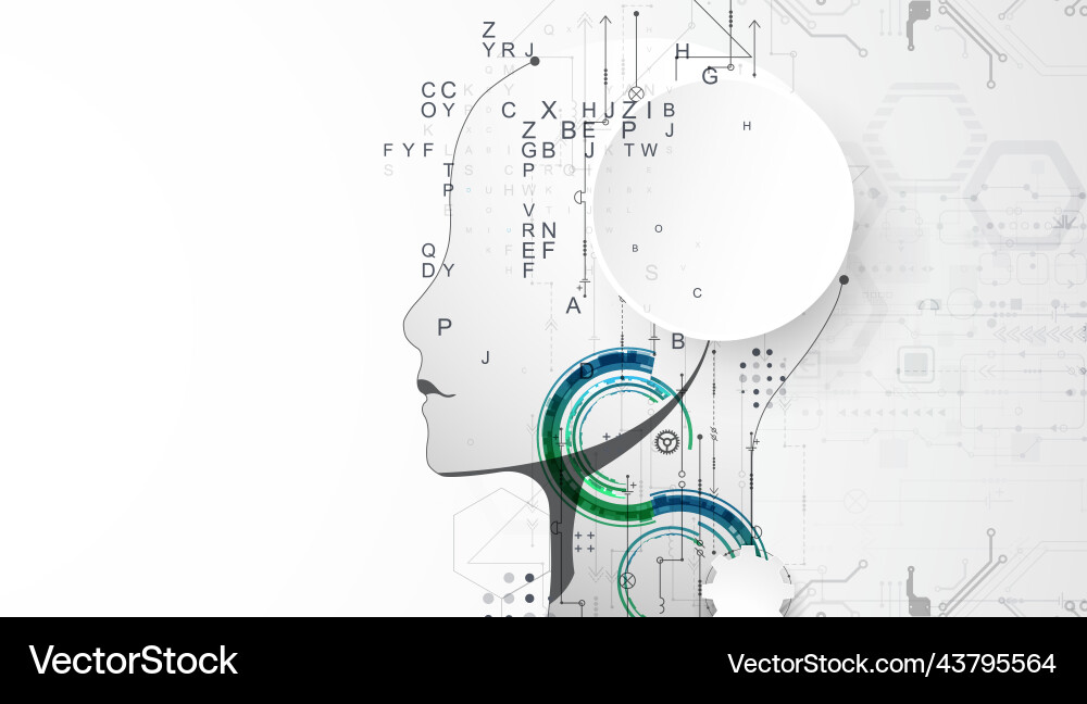 Artificial intelligence technical background Artificial intelligence technical background vector image