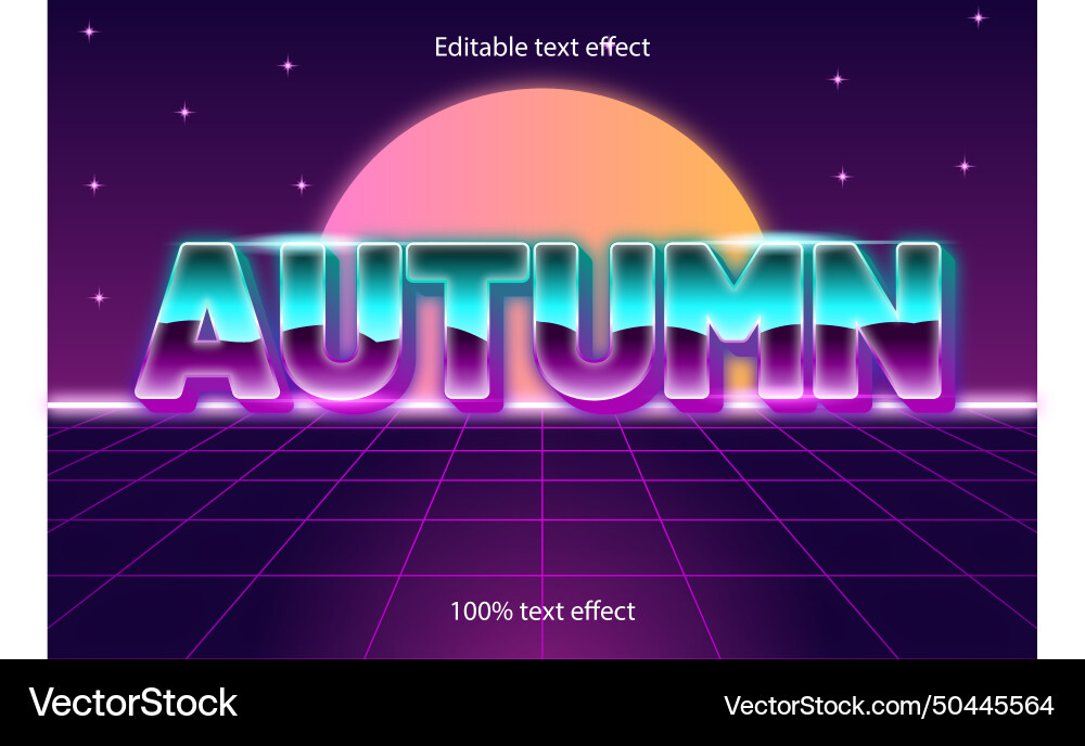 Autumn editable text effect retro style Autumn editable text effect retro style Vector Image