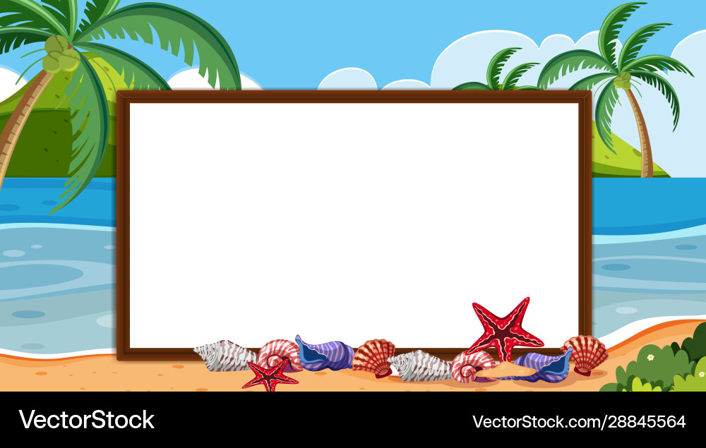 Border template with ocean in background Border template with ocean in background vector image