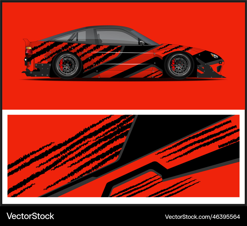 Car wrap decal design vehicle advertisi Vector Image