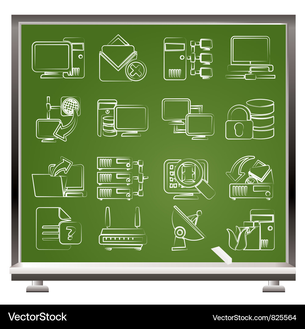 Computer network and internet icons Vector Image