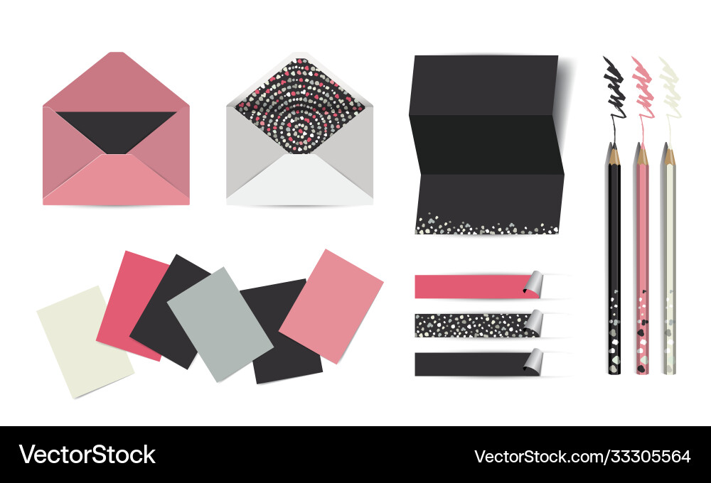 Corporate identity paper mock up flat design Vector Image