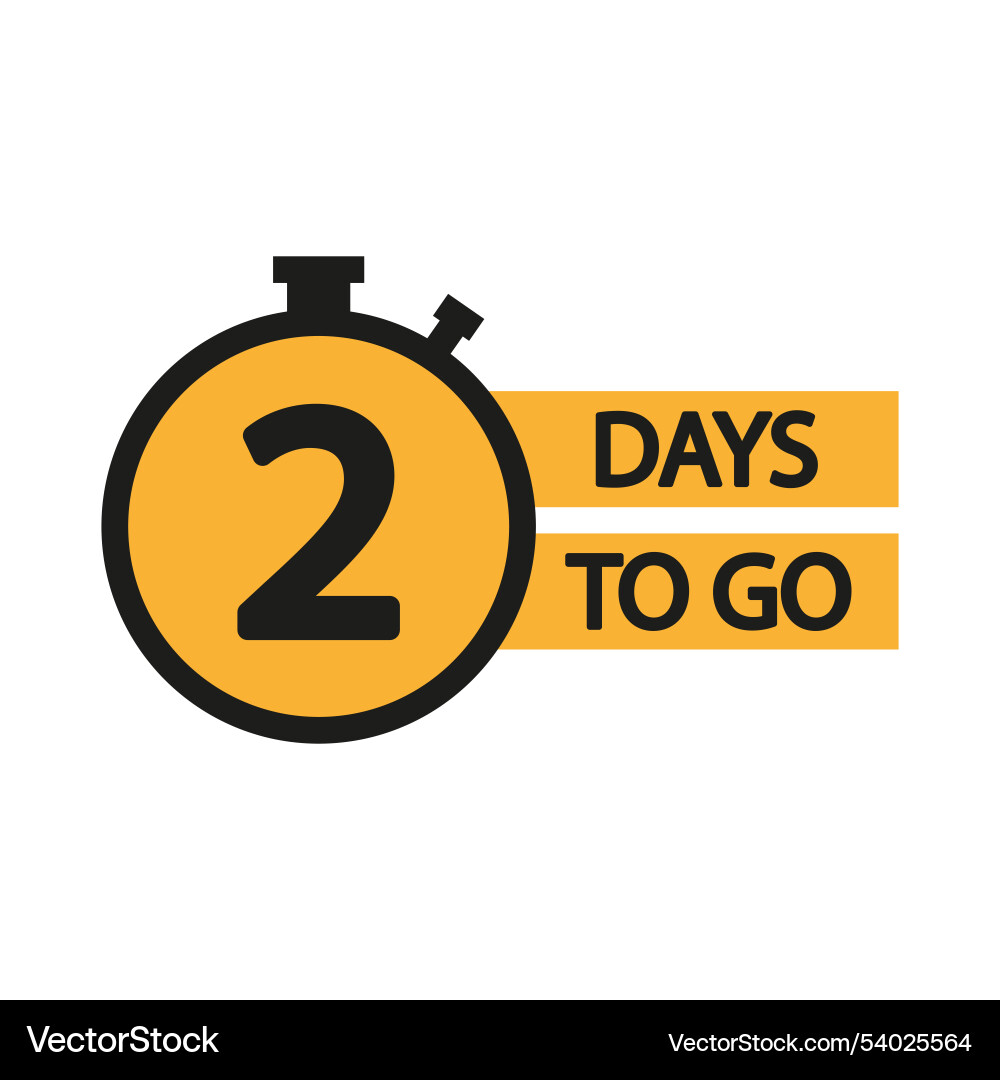 Countdown timer icon number two focus bold 2 days Countdown timer icon number two focus bold 2 days Vector Image