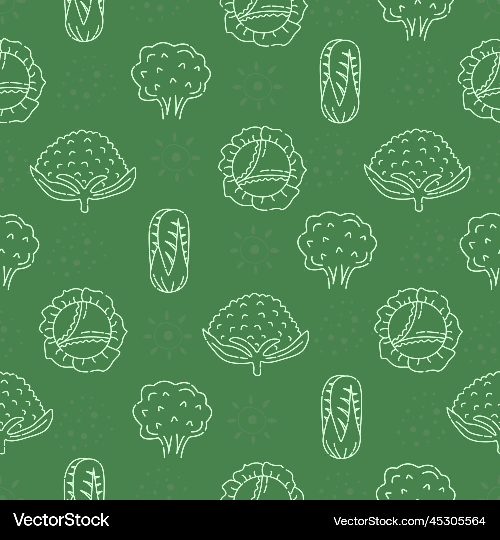Different types of cabbage seamless pattern Different types of cabbage seamless pattern Vector Image