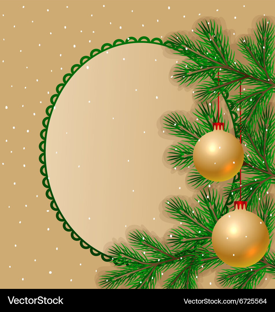 Frame with fir tree branches Vector Image